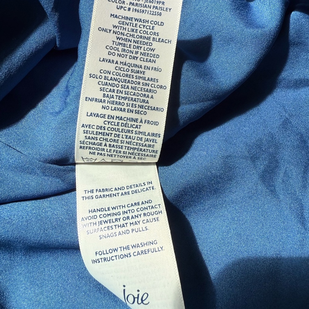 Joie Women’s Blue Tiered Printed Midi Dress Parisian Paisley NWT Size M - Picture 12 of 14